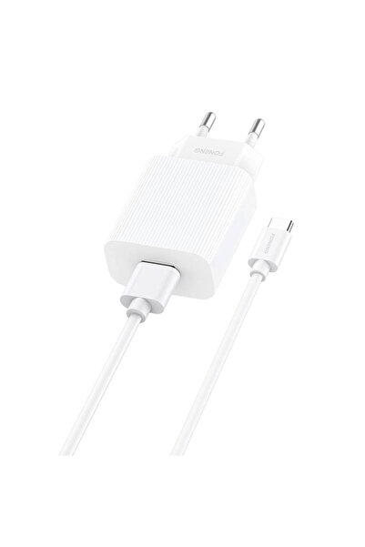 FONENG Încărcător de perete EU28 2.4A USB-C cu încărcare rapidă, alb