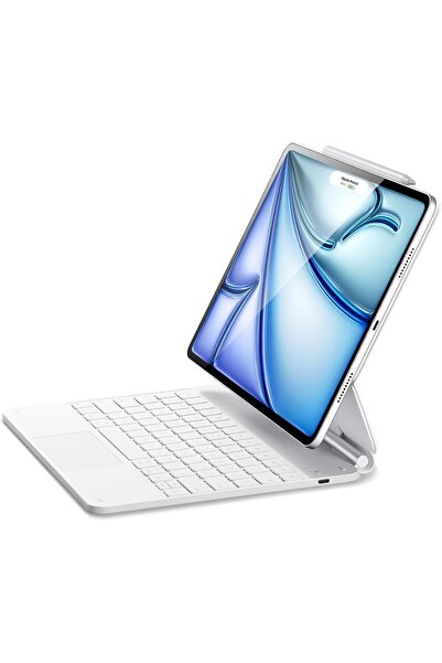 Fogy İpad Air 13 Inç M2/m3 Çipli 2025 Uyumlu Türkçe Q Klavye Mag Touchpad Kla...