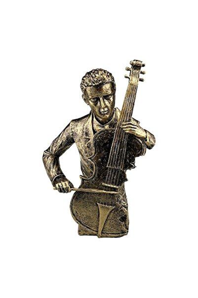 OEM Αγόρι με διακόσμηση βιολοντσέλου, Ρητίνη, 21x31 εκ., Χρυσό