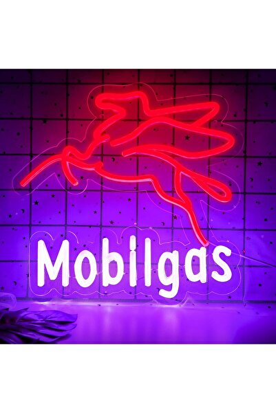 Slasa Gasoline LED Neon Light Sign 32x31 cm Garage Decor