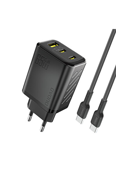DUDAO Încărcător GaN A29C 65W, 2x USB-C, 1x USB-A, Negru