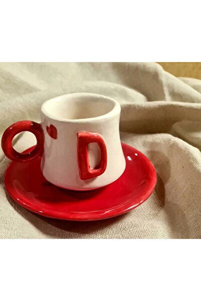 senseoftouch Lettered Turkish Coffee Cup Handmade Ceramic