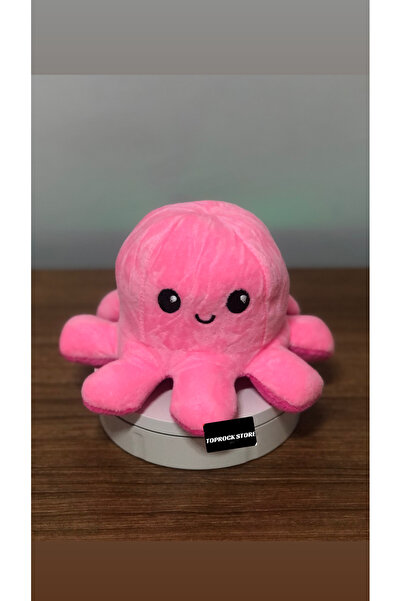 TOPROCKSTORE Mod Değiştiren Ahtapot Duygulu İki Yüzlü Peluş Oyuncak 20 Cm Hed...