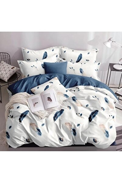 OEM Set de lenjerie de pat dublă, bumbac satinat, 4 piese, Cool Feather, mult...