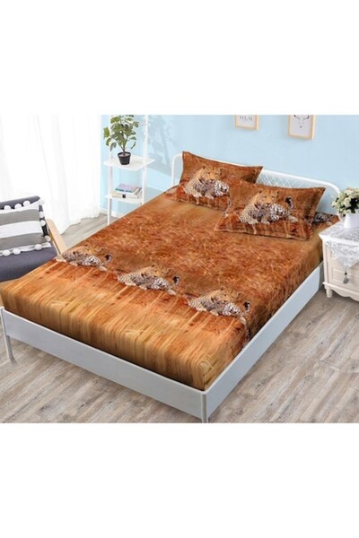 Pucioasa Leopard Print Bedspread and Pillowcases Set, 3 Pieces, 2 Persons, 18...