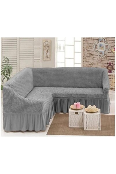 OEM Corner Sofa Cover, Crepon with Ruffles, Polyester with Lycra, 240x180cm, ...