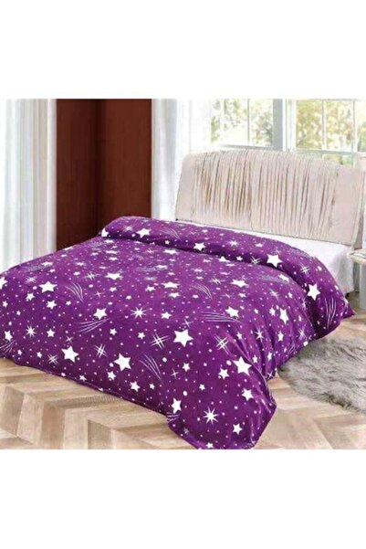 OEM Double Bed Blanket, Star Print, 200x230cm, Purple