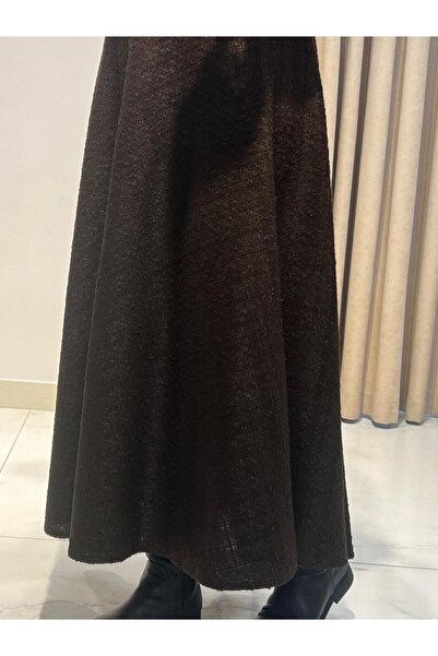 TERZİ DÜKKANI DAPHNE TUVİT KLOŞ ETEK KAHVE