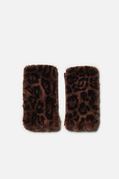 AKSWSUAR Parmaksız Leoparlı Eldiven