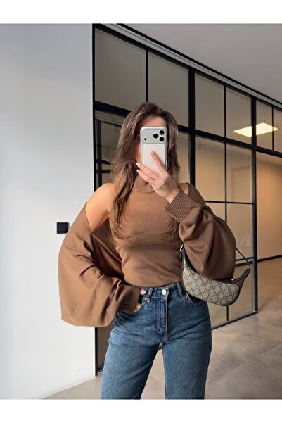 BB Bensu Buyruk BOLEROLU Set de tricotaje dublu camel