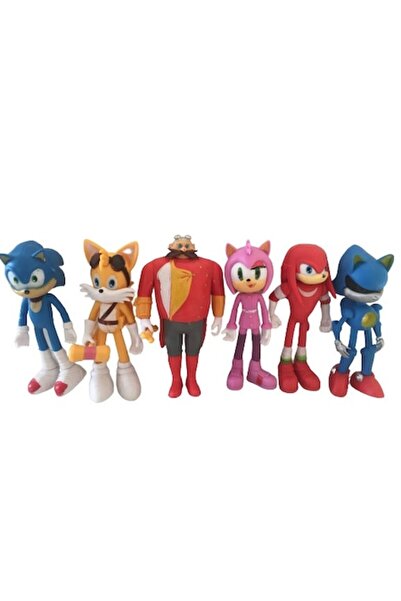 OEM Set of 6 Sonic and Dr. Eggman Figurines H 13 cm, Multicolor