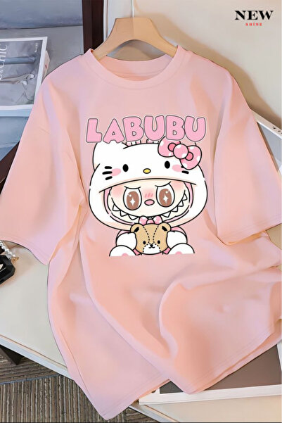 New Shine تي شيرت مطبوع بتصميم لابوبو للجنسين