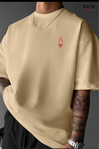 New Shine تي شيرت مطبوع عليه حرف A للجنسين