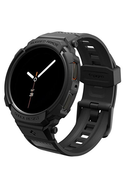 Spigen Husa pentru Samsung Galaxy Watch8 44mm + Curea - Rugged Armor Pro - Black