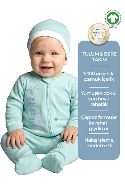 Ozmoz By Mukadder Özden Baby Boy Jumpsuit with Organic Embroidery and Printed...