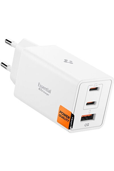 Spigen ACH08710 EE472EU GaN 2xUSB-C + 1x USB-A 67W Alb