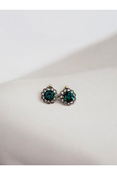 FUYA JEWELLERY Elmas Montür Renkli Taşlı Çiçek Küpe