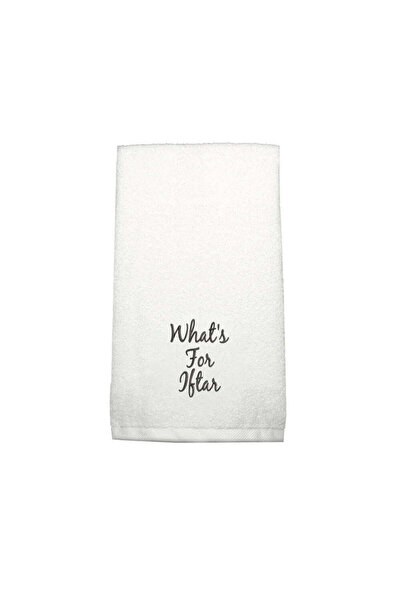 BYFT Embroidered For You Ramadan Cotton Hand Towel - What's for Iftar Design