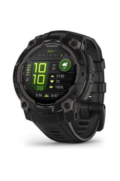 Garmin Instinct 3 45 mm, AMOLED negru cu bandă neagră