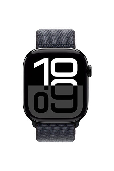 Apple Watch 10 GPS, Carcasa Glossy Black Aluminium 46mm, Sport Look Ink