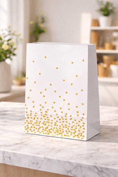 HDF PAZARLAMA Model de inimă cu confetti albi 50 bucăți 18*8*24 fără tulpină ...