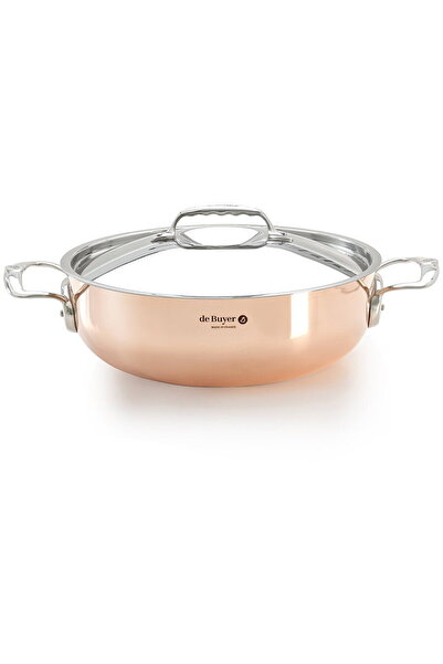 De Buyer Prima Matera Saucepot Copper/Steel 28cm curved induct.