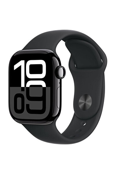 Apple Watch Series 10 GPS + Cellular 42 mm Jet Black Aluminium Case with Blac...