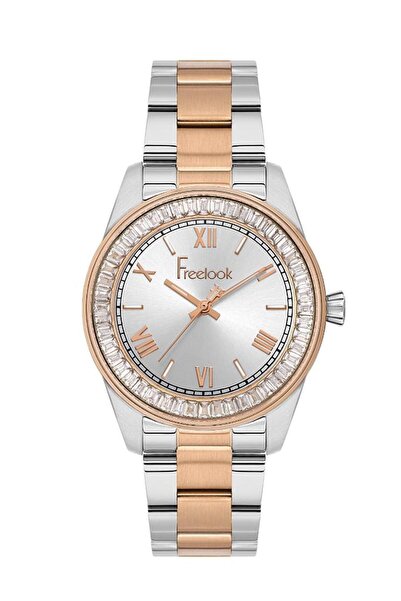 Freelook Fl.1.10470-5 Stone Design Steel Case Steel Band Metallic-Rose Color ...