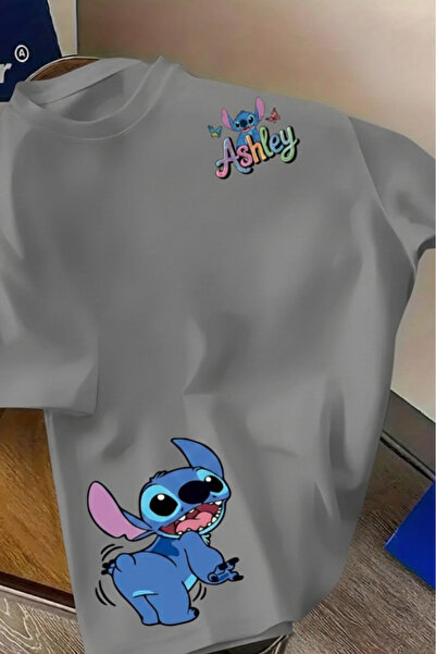 New Shine تي شيرت مطبوع عليه ستيتش للجنسين