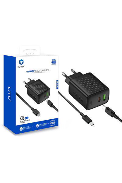Lito LC24T Cablu Type-C GaN inclus 1xUSB-C + 1x USB-A PD3.0 QC3.0 Ignifug pen...