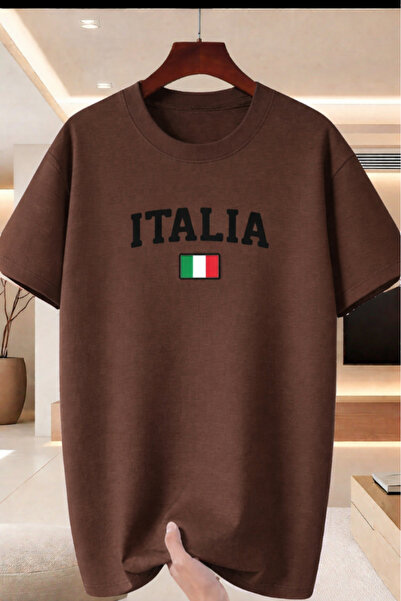 New Shine تي شيرت مطبوع عليه إيطاليا للجنسين