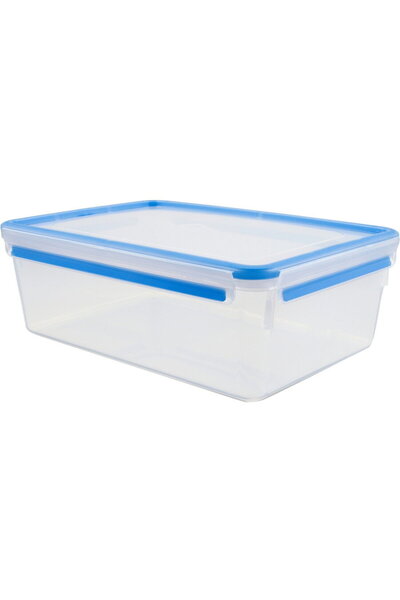 emsa CLIP & CLOSE food storage container 5.4 liters (transparent/blue, rectan...
