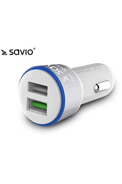 Savio SA-06/W ГЋncДѓrcДѓtor auto cu Г®ncДѓrcare rapidДѓ 3.0, 2xUSB, alb
