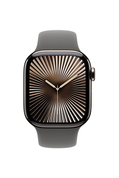 Apple Watch 10 GPS + Cellular, Carcasa Titanium 42mm, Stone grey Sport Band S/M