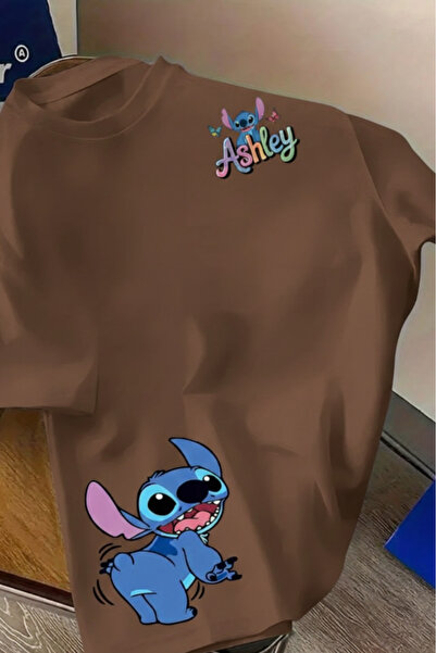 New Shine تي شيرت مطبوع عليه ستيتش للجنسين