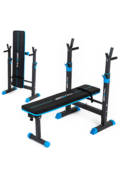 Thunder MONET foldable barbell exercise bench, belly and arms, non-slip handl...