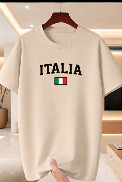 New Shine تي شيرت مطبوع عليه إيطاليا للجنسين