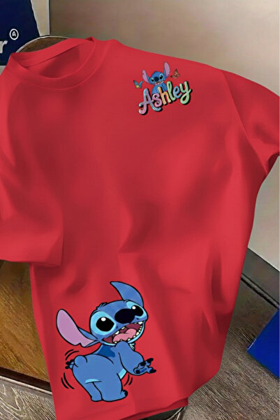 New Shine تي شيرت مطبوع عليه ستيتش للجنسين