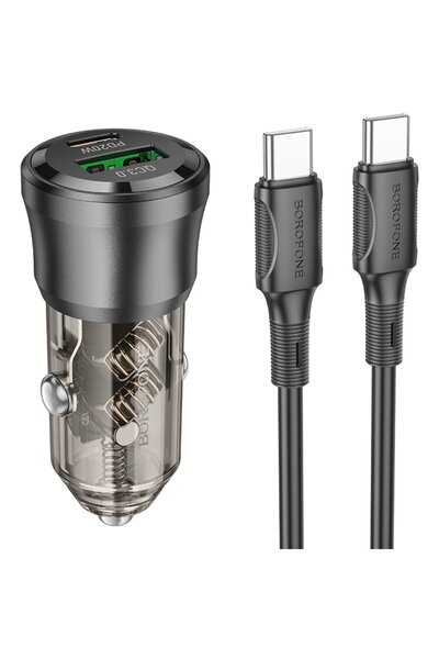 Borofone KF2357677 Cablu USB-C + USB-A QC3.0 / PD Tip-C Inclus 38W Negru