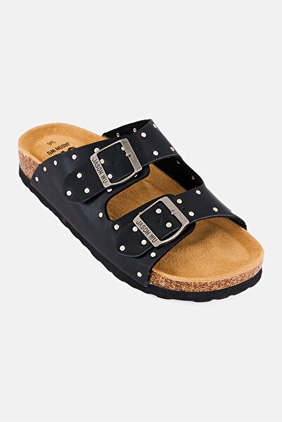 JASON WU Women Adjustable Buckle Cork Sandals, Black