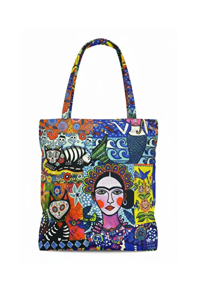 maia Colorful Folk Art Collage Patterned Cloth Bag – Multi-Motif Surface Design