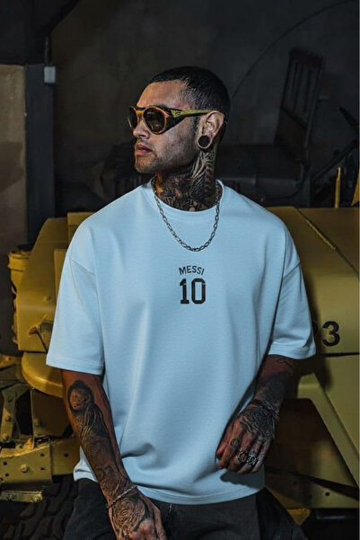 New Shine تي شيرت مطبوع للجنسين من ميسي 10