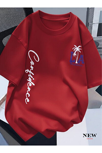 New Shine تي شيرت مطبوع عليه كاليفورنيا للجنسين