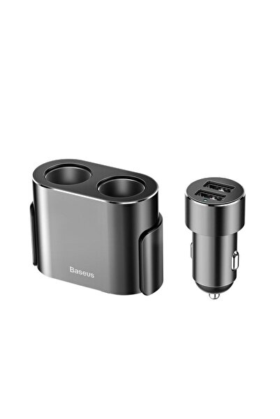 Baseus Încărcător auto dual USB și splitter pentru brichetă, 3.1A, negru