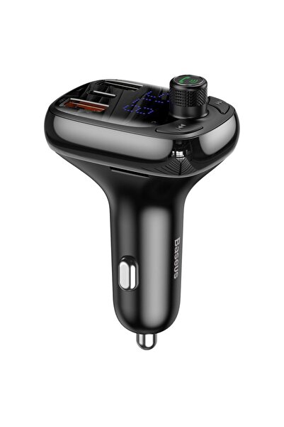 Baseus Modulator FM și încărcător auto, S-13, Bluetooth, 2x USB + Tip-C, play...