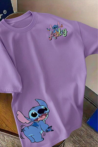 New Shine تي شيرت مطبوع عليه ستيتش للجنسين