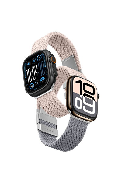 Amazingthing Curea Blend pentru Apple Watch 42mm, pachet de 2 bucăți - Roz-Gr...