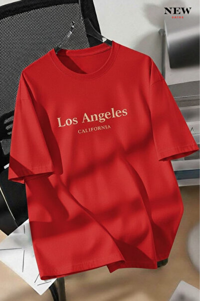 New Shine تي شيرت مطبوع للجنسين من لوس أنجلوس كاليفورنيا