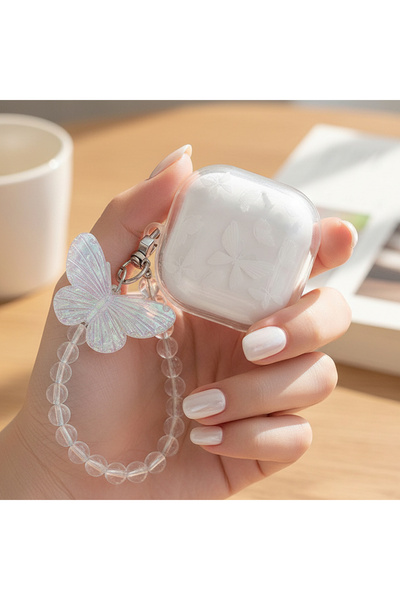 CaseOnn Xiaomi Redmi Buds 6 Play Kılıf Figürlü 3D Kelebek Şeffaf