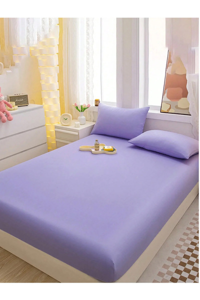 Bellahomeart Combed Cotton Elastic Sheet 100% Cotton Lilac